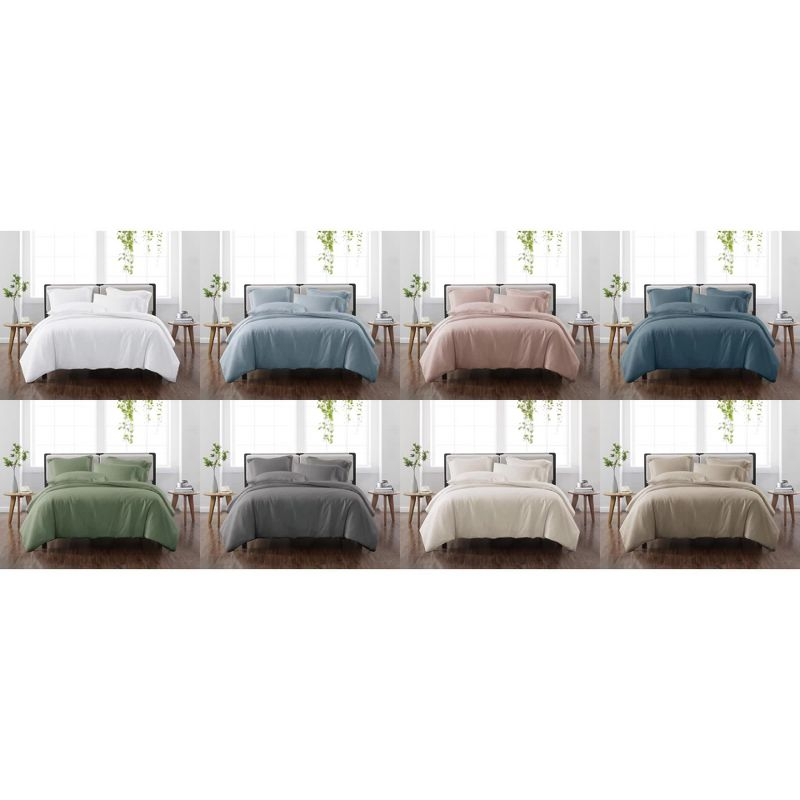 Twin/Twin XL 2pc Heritage Solid Duvet Cover Set Blush - Cannon: Reversible, OEKO-TEX Certified, Polyester