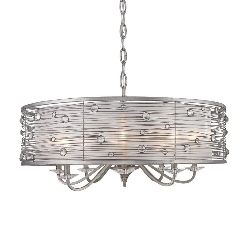 Golden Lighting Joia 8-Light Chandelier in Peruvian Gold with Sheer Filigree Mist