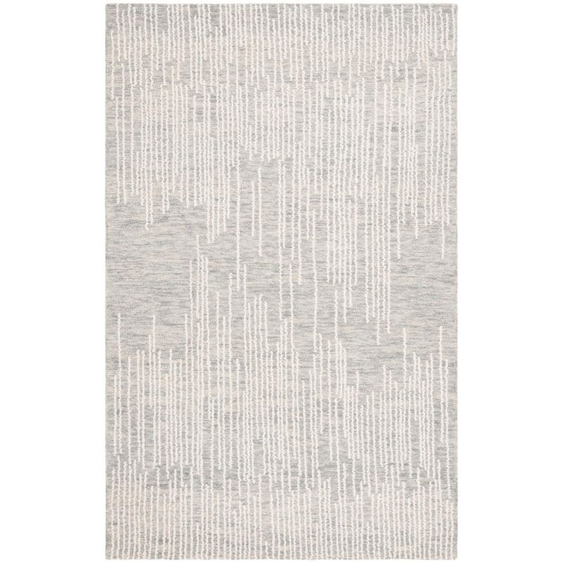 Abstract ABT282 Handmade Tufted Area Rug - Light Grey/Ivory - 6' X 9' - Safavieh