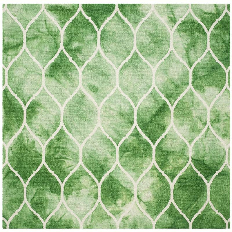 Dip Dye DDY685 Hand Tufted Area Rug - Green/Ivory - 7'x7' - Safavieh.