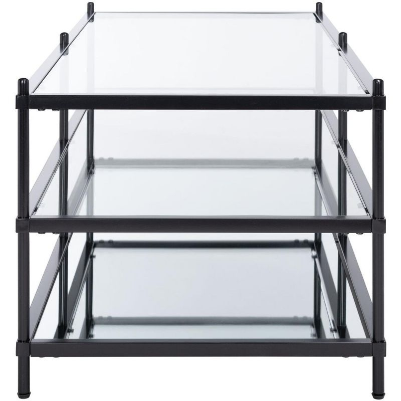 Cathal Glass And Mirror Coffee Table - Black/Glass - Safavieh