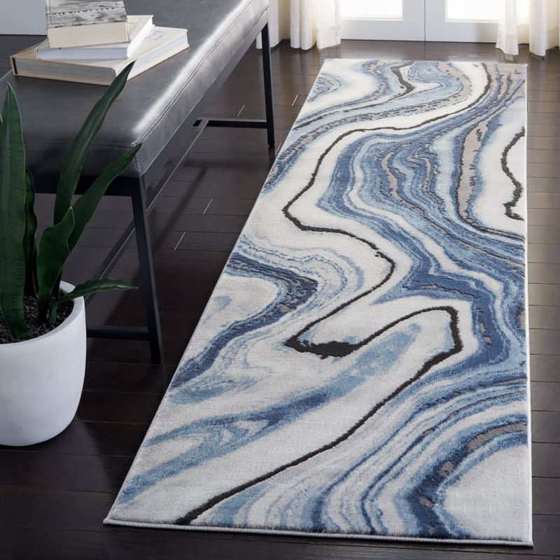 Craft CFT819 Loomed Indoor Runner Rug - Blue/Grey - 2'3"x14' - Safavieh