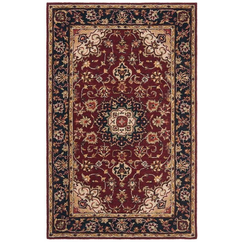 Classic CL362A Hand Tufted Area Rug - Burgundy/Navy - 6'x9' - Safavieh..