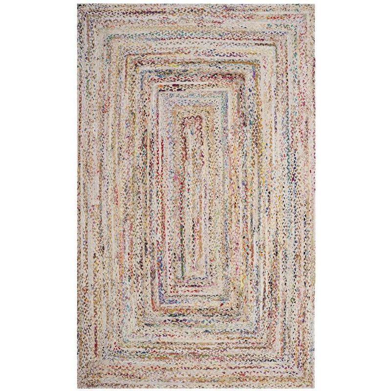 Braided BRD210 Hand Woven Area Rug - Ivory/Multi - 5'x8' - Safavieh.