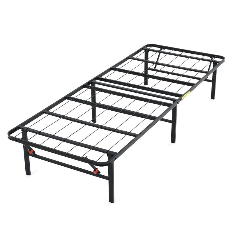 Hercules Folding Metal Bed Frame, 14 Inch Heavy Duty Platform Mattress Foundation, Easy Assembly, Noise Free, No Box Spring Needed, Twin