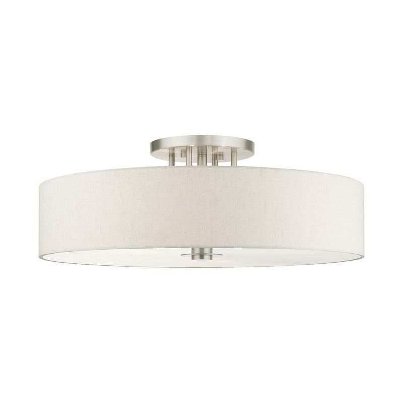 Livex Lighting Meridian 6 - Light Semi-Flush Mount in  Brushed Nickel