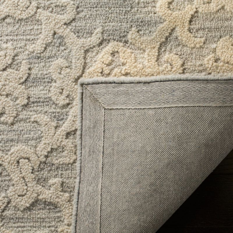 Blossom BLM104 Hand Tufted Area Rug - Grey/Ivory - 4'x4' - Safavieh.
