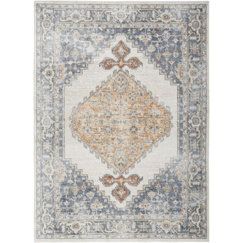 Nourison Astra Machine Washable Vintage Persian Indoor Rug Grey/Gold 9' x 12'