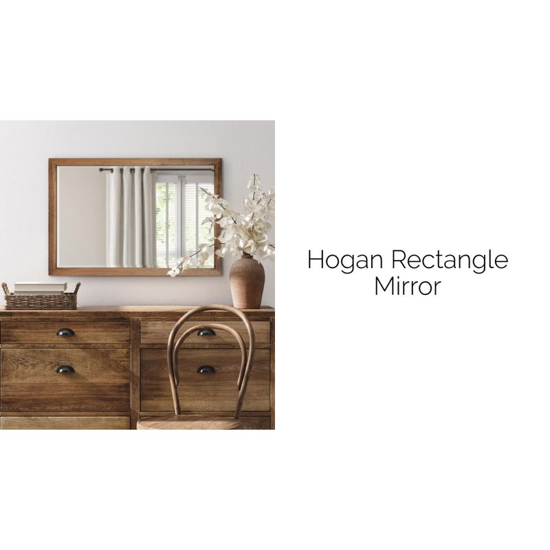 18" x 24" Hogan Wood Framed Decorative Wall Mirror Walnut Brown - Kate & Laurel: Rustic Rectangular, No Assembly Required