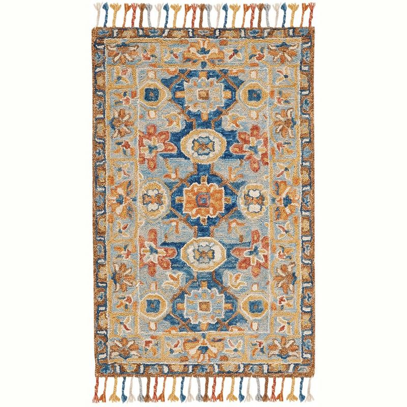 Aspen APN110 Hand Tufted Accent Rug - Grey/Navy - 3'x5' - Safavieh.