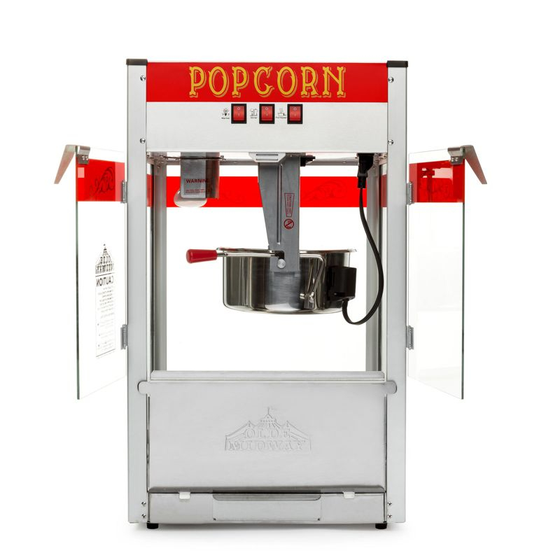 Olde Midway Commercial Popcorn Machine, Bar Style Popper with 12 Ounce Kettle, Black