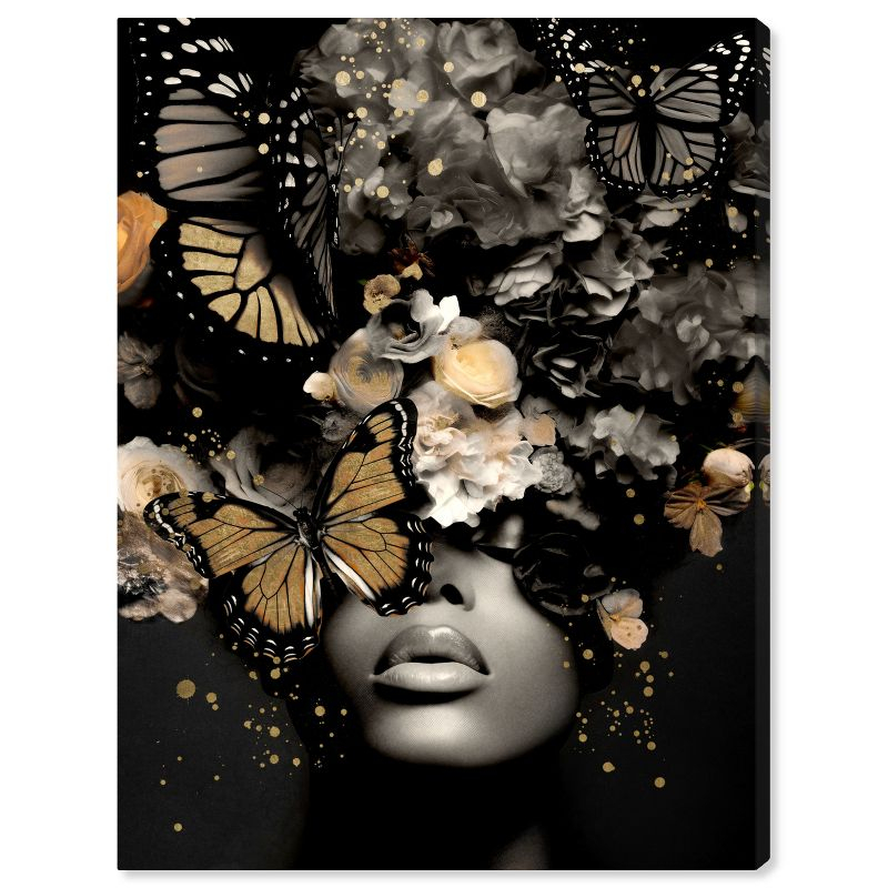 Art Remedy Butterfly Golden Goddess Gold Fashion Wall Art, 20" x 24", Gallery Wrapped