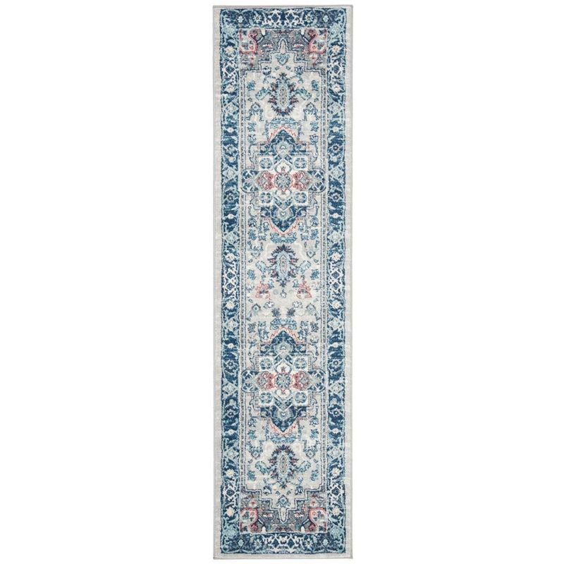 Brentwood BNT811 Power Loomed Runner Rug - Light Grey/Blue - 2'x12' - Safavieh.