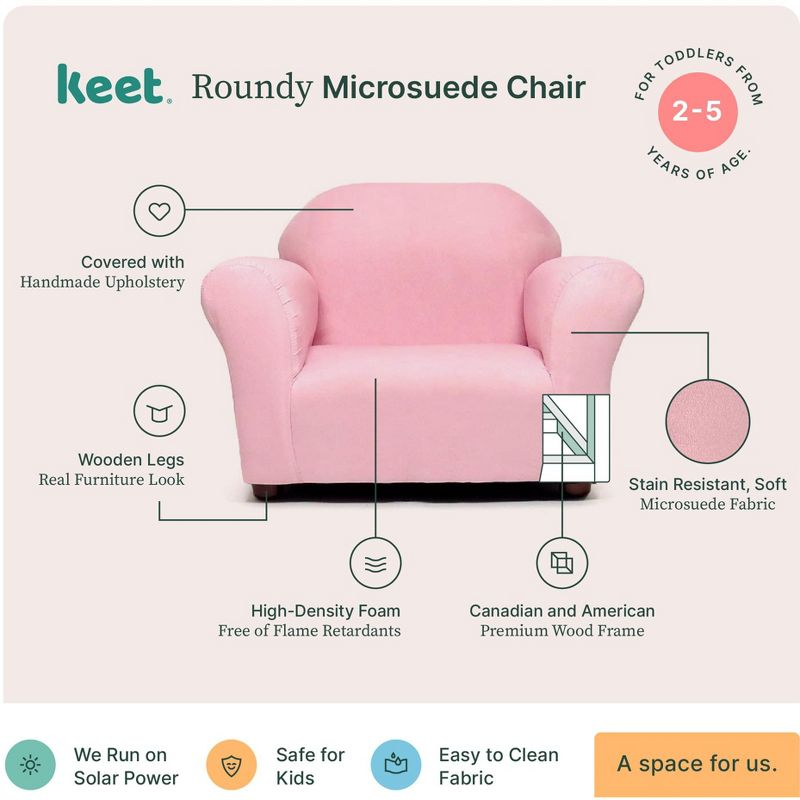 Keet Keet Roundy Microsuede Chair Charcoal