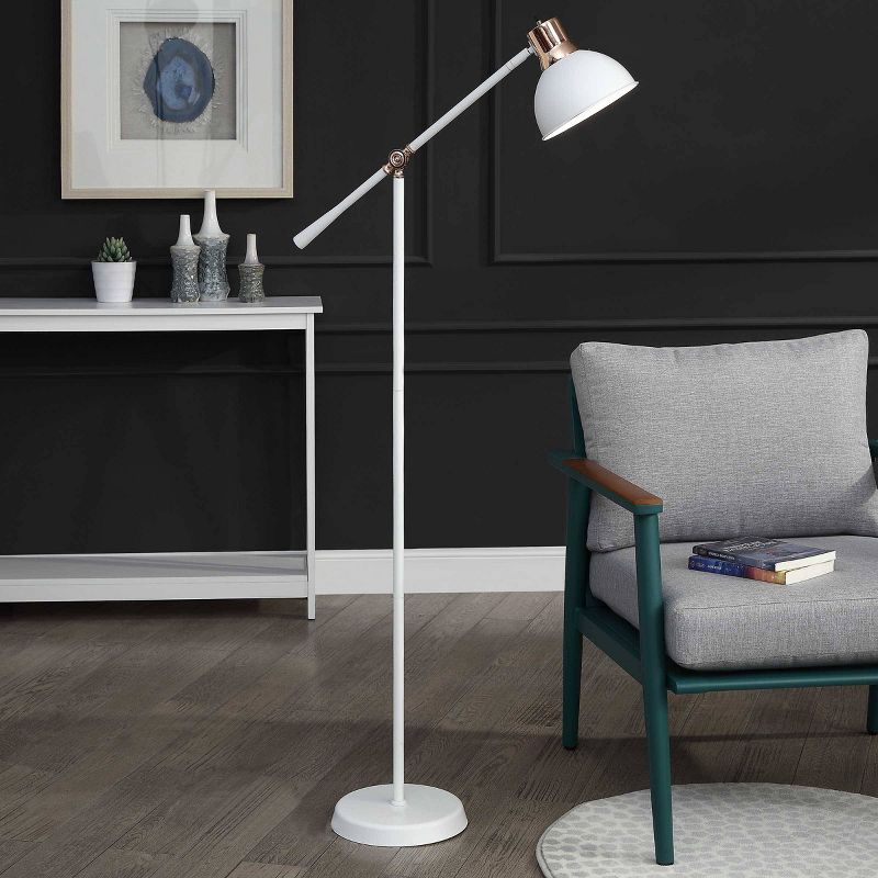 Floor Lamp White - StyleCraft: Adjustable Metal Standing Light, UL Listed, Modern Home Decor