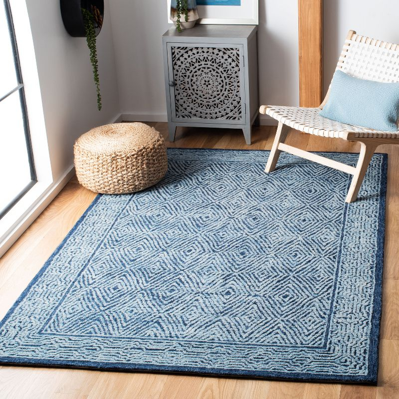 Capri CPR217 Hand Tufted Area Rug - Navy - 8'x10' - Safavieh.