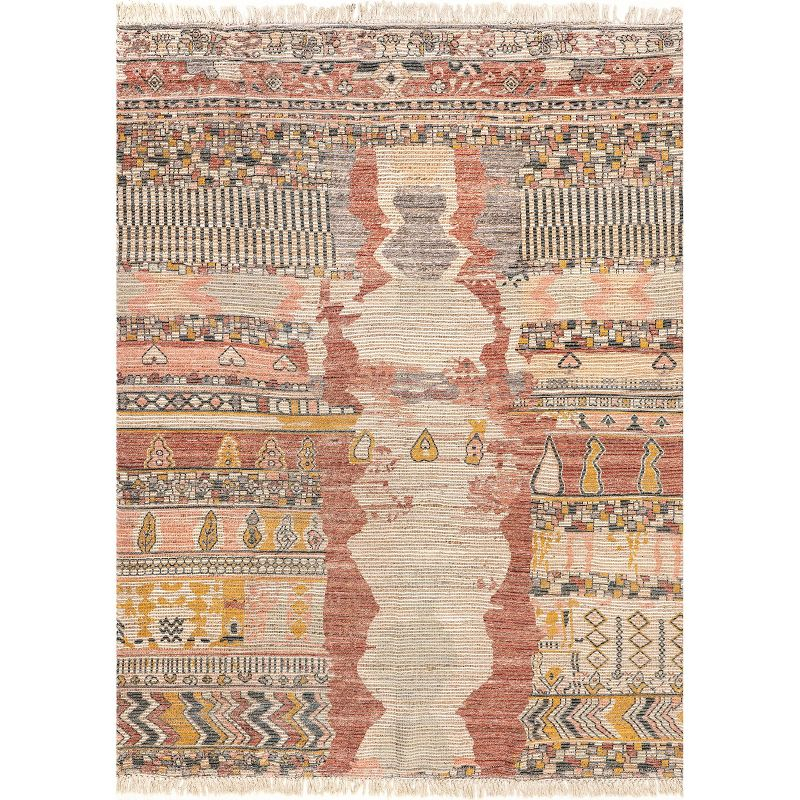 Nuloom Hermina Abstract 4x6 Jute Indoor Area Rug for Dining Room Rug Neutral Rug Living Room Rug Kitchen, Multicolor/Ivory