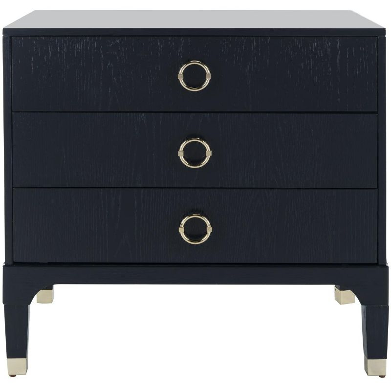 Lorna 3 Drawer Nightstand - FOX6232 - Navy - Safavieh Couture