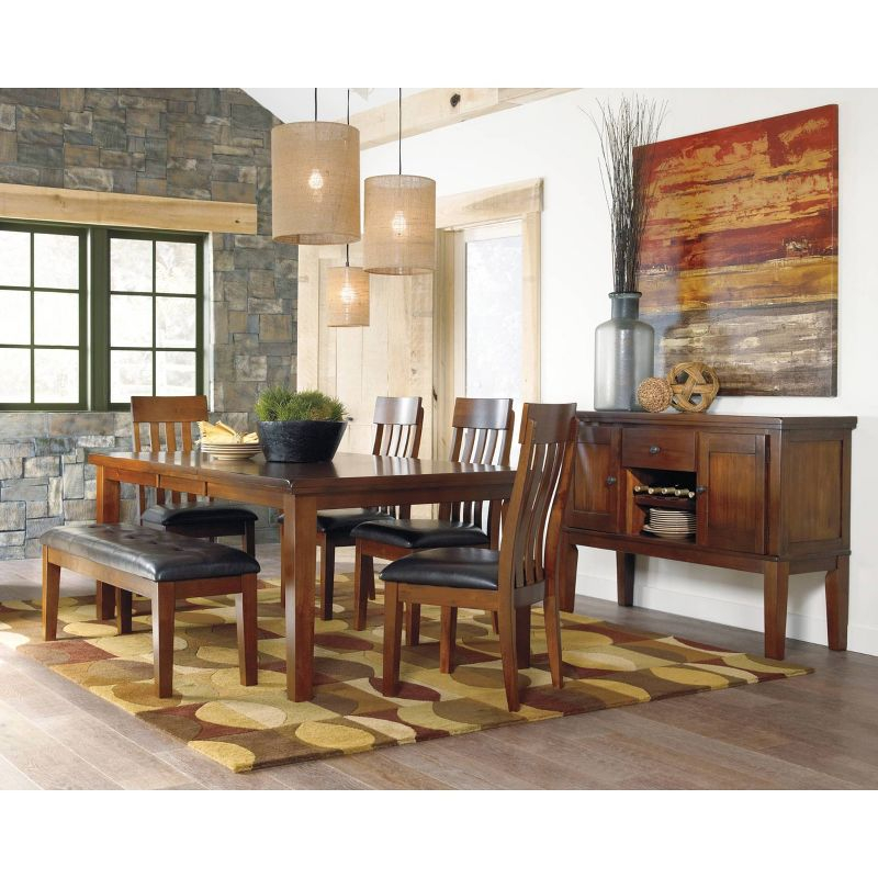 Ralene Rectangular Butterfly Extendable Dining Table Wood/Medium Brown - Signature Design by Ashley: Plank-Style, Seats 6