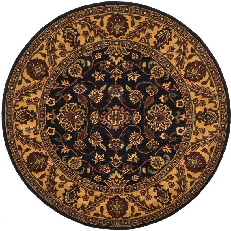 Golden Jaipur GJ250 Hand Tufted Area Rug - Black/Gold - 6' Round - Safavieh.