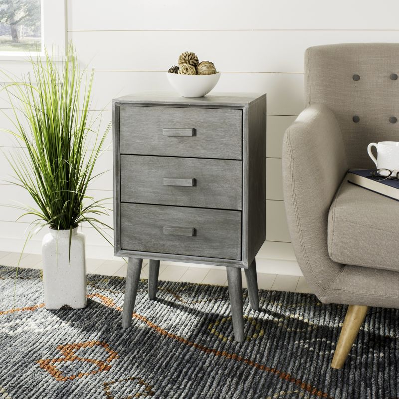 Pomona 3 Drawer Accent Table - CHS5700 - Slate Grey - Safavieh