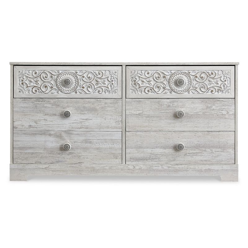 Signature Design by Ashley Casual Paxberry 6 Drawer Dresser, Whitewash