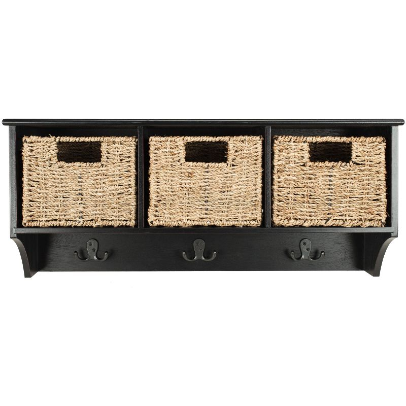 Finley Hanging 3 Basket Wall Rack - Black - Safavieh