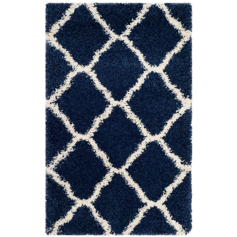 Hudson Shag SGH283 Power Loomed Indoor Accent Rug - Navy/Ivory - 2'3"x3'9" - Safavieh.