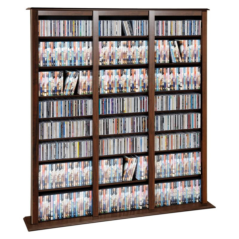 Jackson Media Storage Rack Espresso - Prepac: Holds 1173 CDs, 567 DVDs, 27 Adjustable Shelves