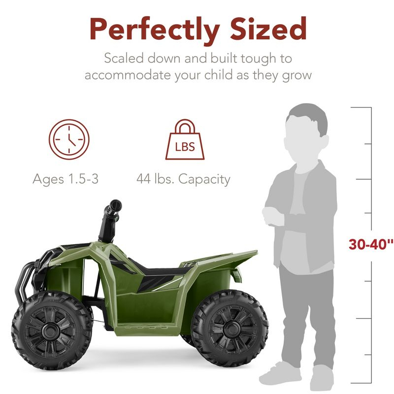 Best Choice Products 6V Kids Ride-On 4-Wheeler Quad ATV Car w/ 1.8mph Max Speed, Treaded Tires - Army Green