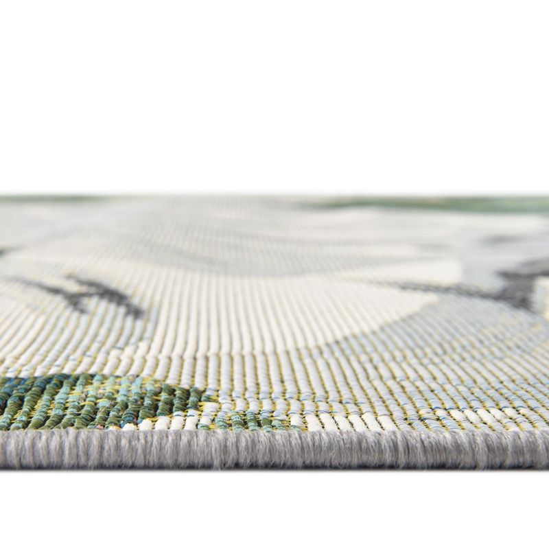 Unique Loom 2' 7 x 12' 0 Runner Multi Outdoor Botanical Kula Area Rug