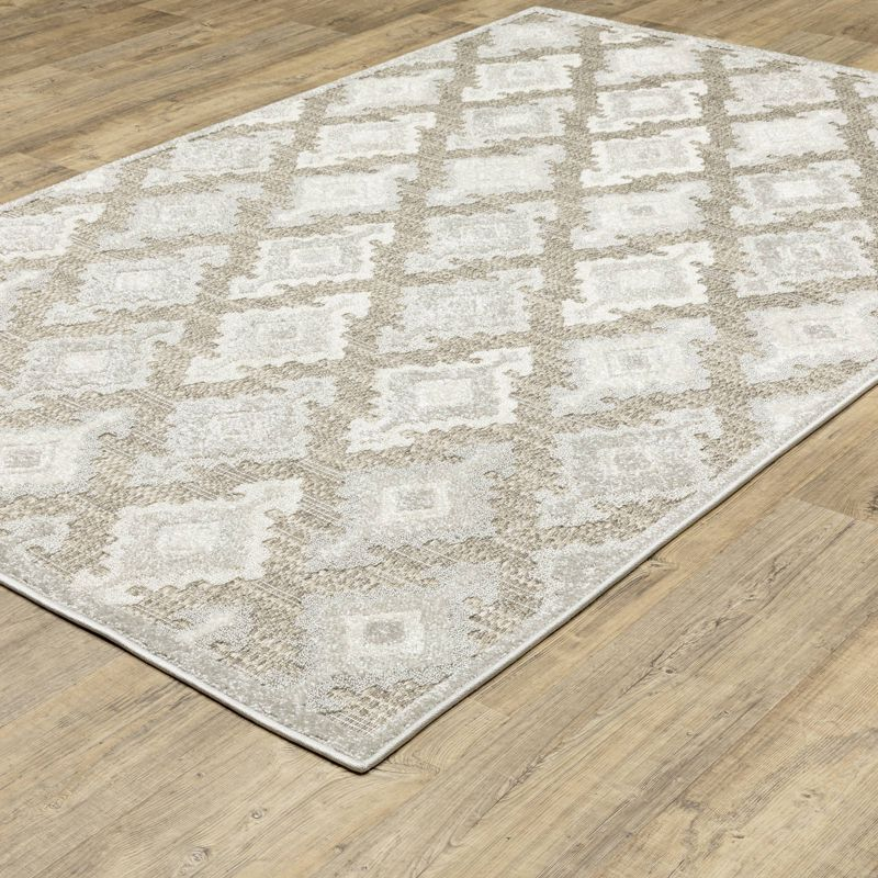 Captiv8e Designs 7'10"x10'10" Tiana Global Medallions Beige/Gray Area Rug