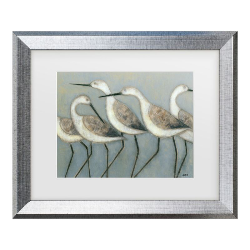 Trademark Fine Art - Norman Wyatt 'Shore Birds I' Matted Framed Art - 16x20