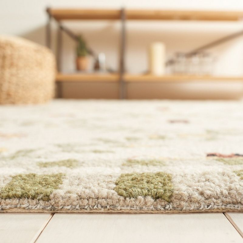 Chelsea HK55 Hand Hooked Accent Rug - Ivory/Green - 3' Round - Safavieh.