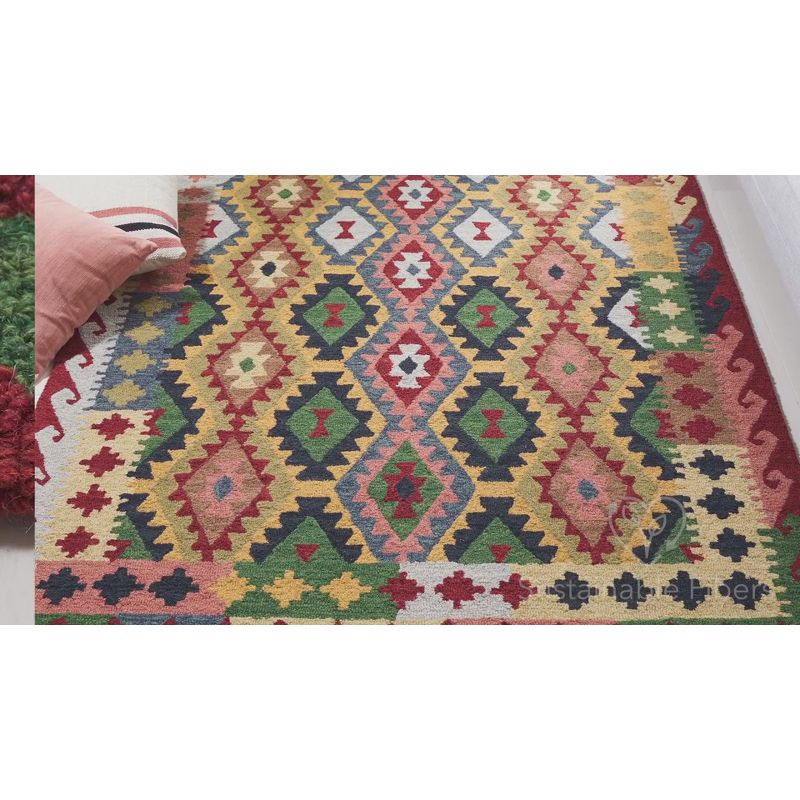 Foundry Select Ashle Hand Tufted 0.8 Wool 0.1 Cotton 0.1 Latex Southwestern Rug