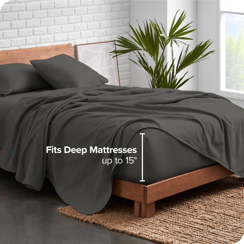 Grey Organic Flannel California King Sheet Set by Bare Home