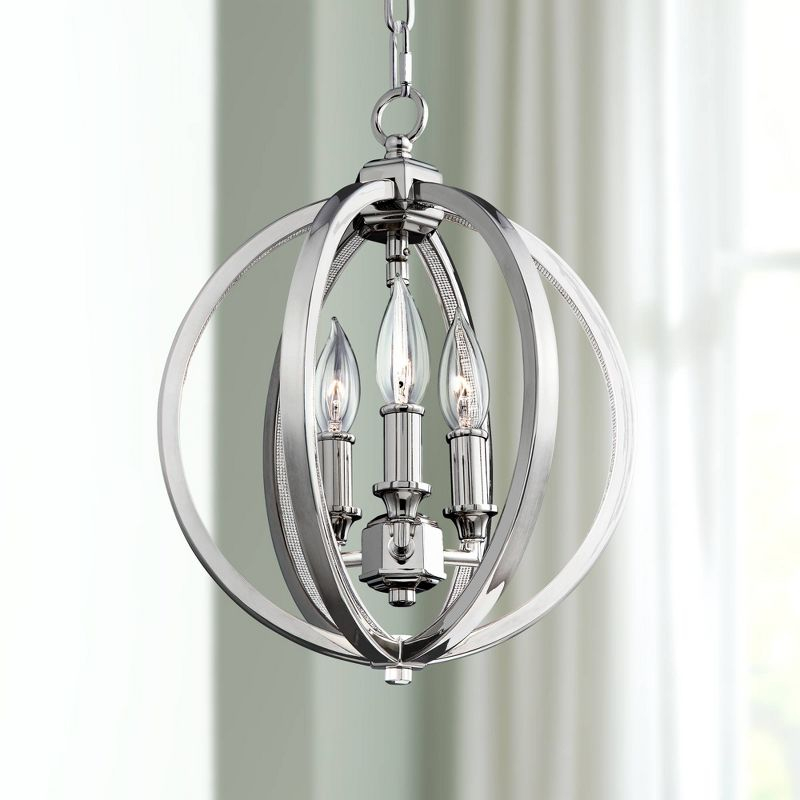 Generation Lighting Corinne 11 1/4" Nickel and Crystal Orb Pendant