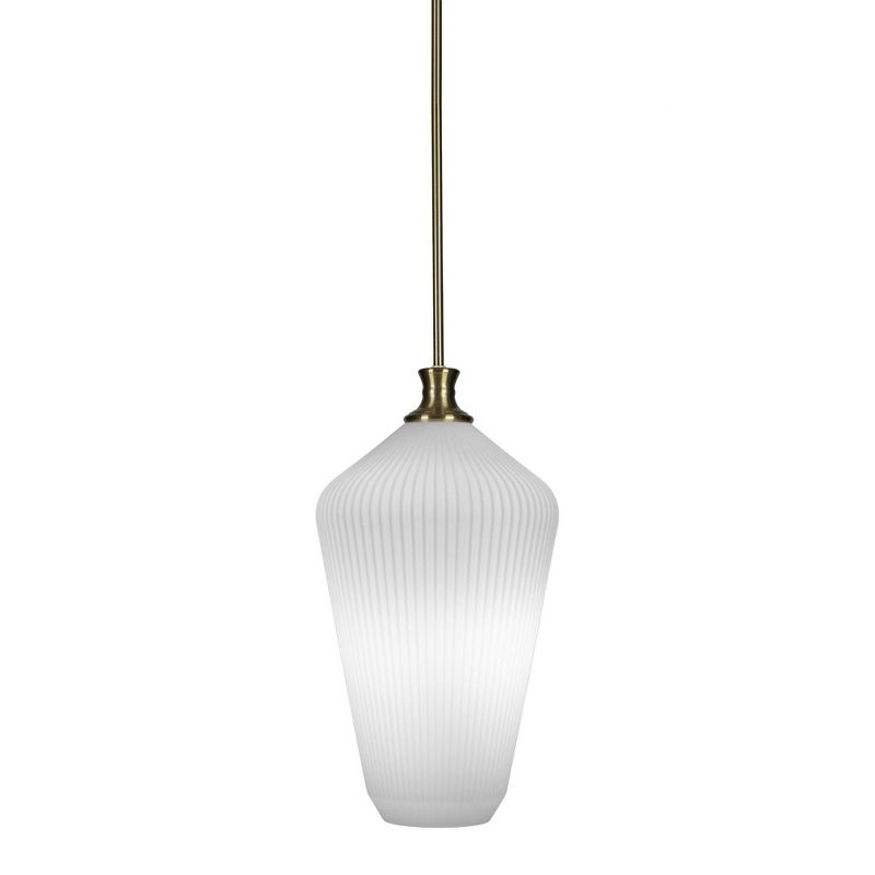 Toltec Lighting Carina 1 - Light Pendant in  New Aged Brass with 11" Opal Frosted Shade