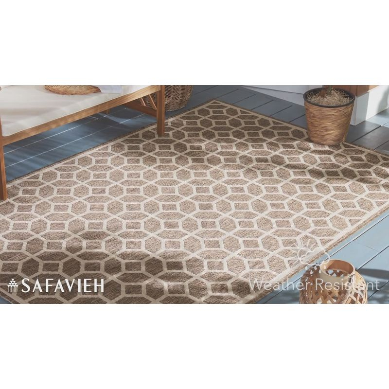 Beach House BHS127 POWER LOOMED Indoor/Outdoor Runner Rug - Red/Creme - 2'2"x6' - Safavieh