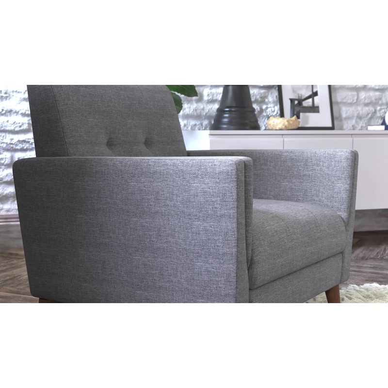 Taylor & Logan Cormac Armchair Taupe: Linen Upholstery, French Seam, Extended Seat, Wood Frame
