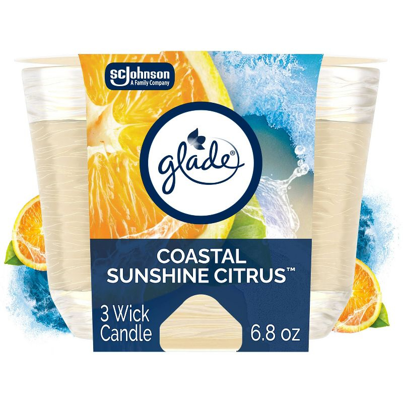 Glade 3 Wick Candle - Coastal Sunshine Citrus - 6.8oz