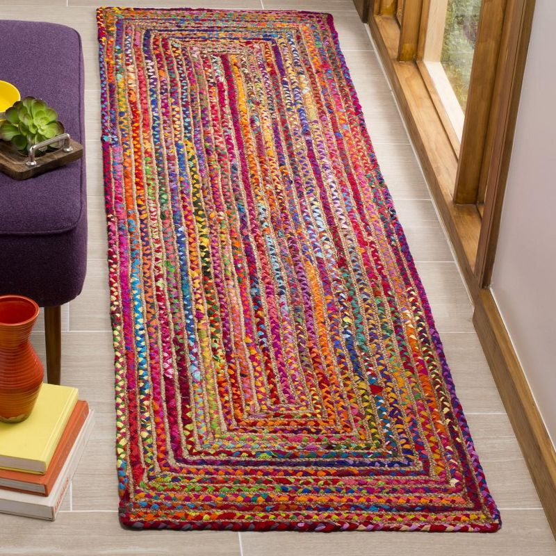 Cape Cod CAP202 Woven Indoor Runner Rug - Red/Multi - 2'3"x14' - Safavieh