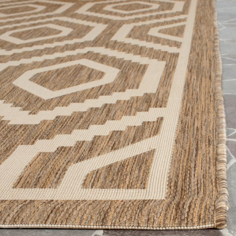 Courtyard CY6902 Power Loomed Indoor and Outdoor Area Rug - Brown/Bone - 4'x5'7" - Safavieh