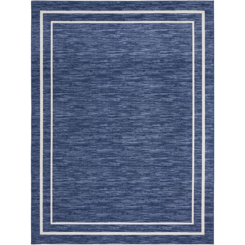 Nourison Essentials 10' x 14' Navy/Ivory Contemporary Indoor/Outdoor Rug