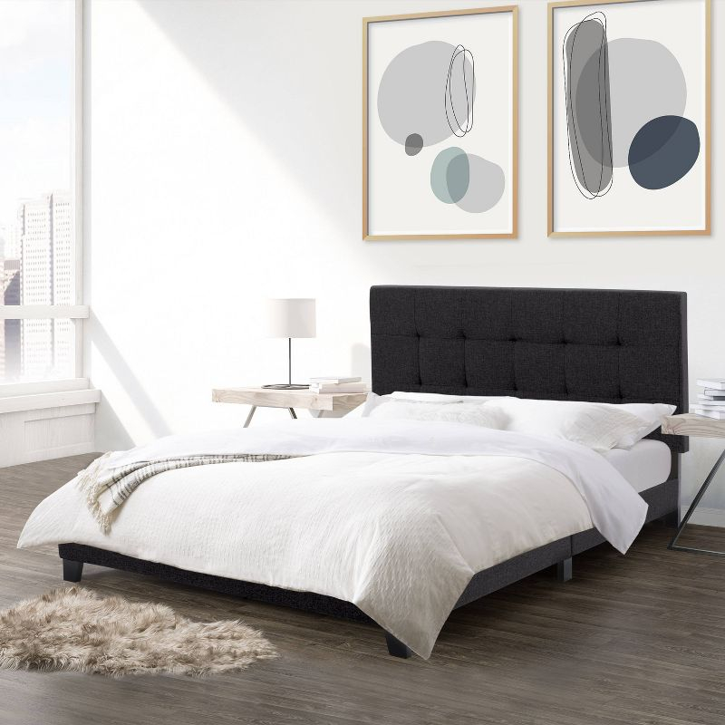 Ellery Fabric Tufted Bed - CorLiving