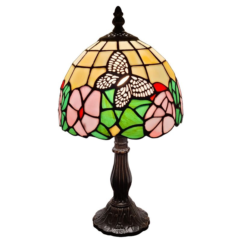 Amora Lighting Tiffany Style Floral Mini Table Lamp 15 Inch High