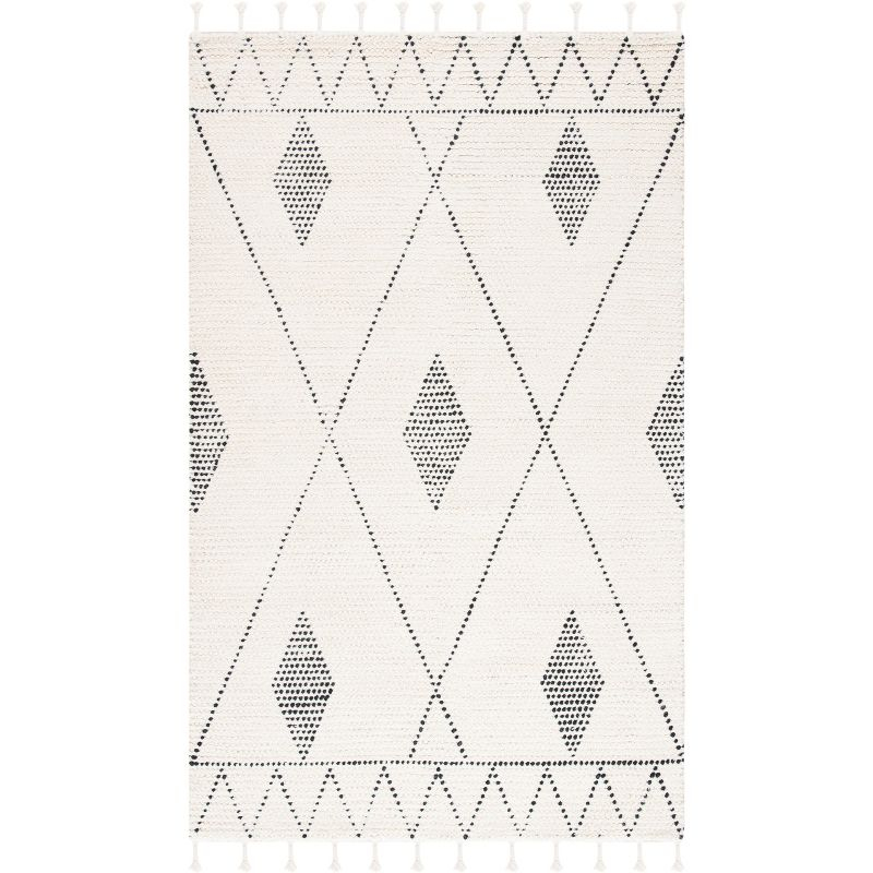 Casablanca CSB489 Hand Woven Area Rug - Ivory/Black - 4'x6' - Safavieh.