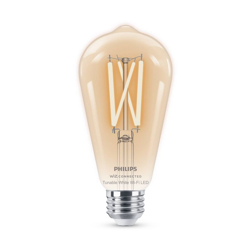 Philips Smart 60W Clear Tunable White Filament ST19 1P: LED Light Bulb, 500 Lumens, Dimmable, App Controlled, E26 Base