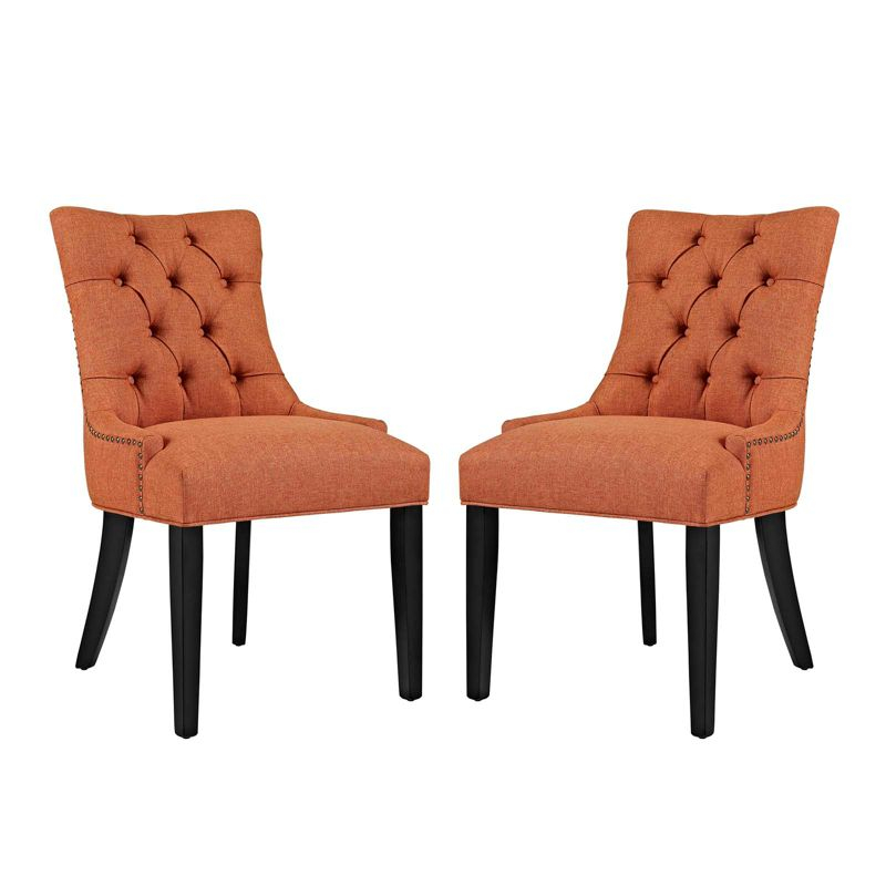 Modway Regent Dining Side Chair Fabric Set of 2 Orange