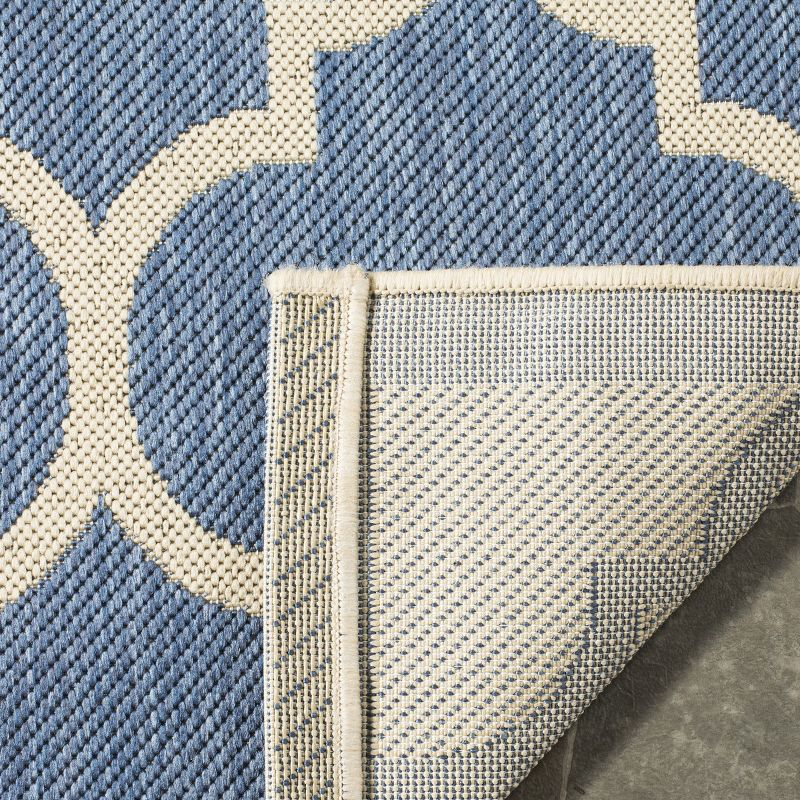 Courtyard CY6914 Power Loomed Indoor/Outdoor Area Rug - Blue/Beige - 6'7"x9'6" - Safavieh.